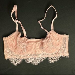 Victorias Secret Pink Lace Balconette Bra Size 34B NWOT